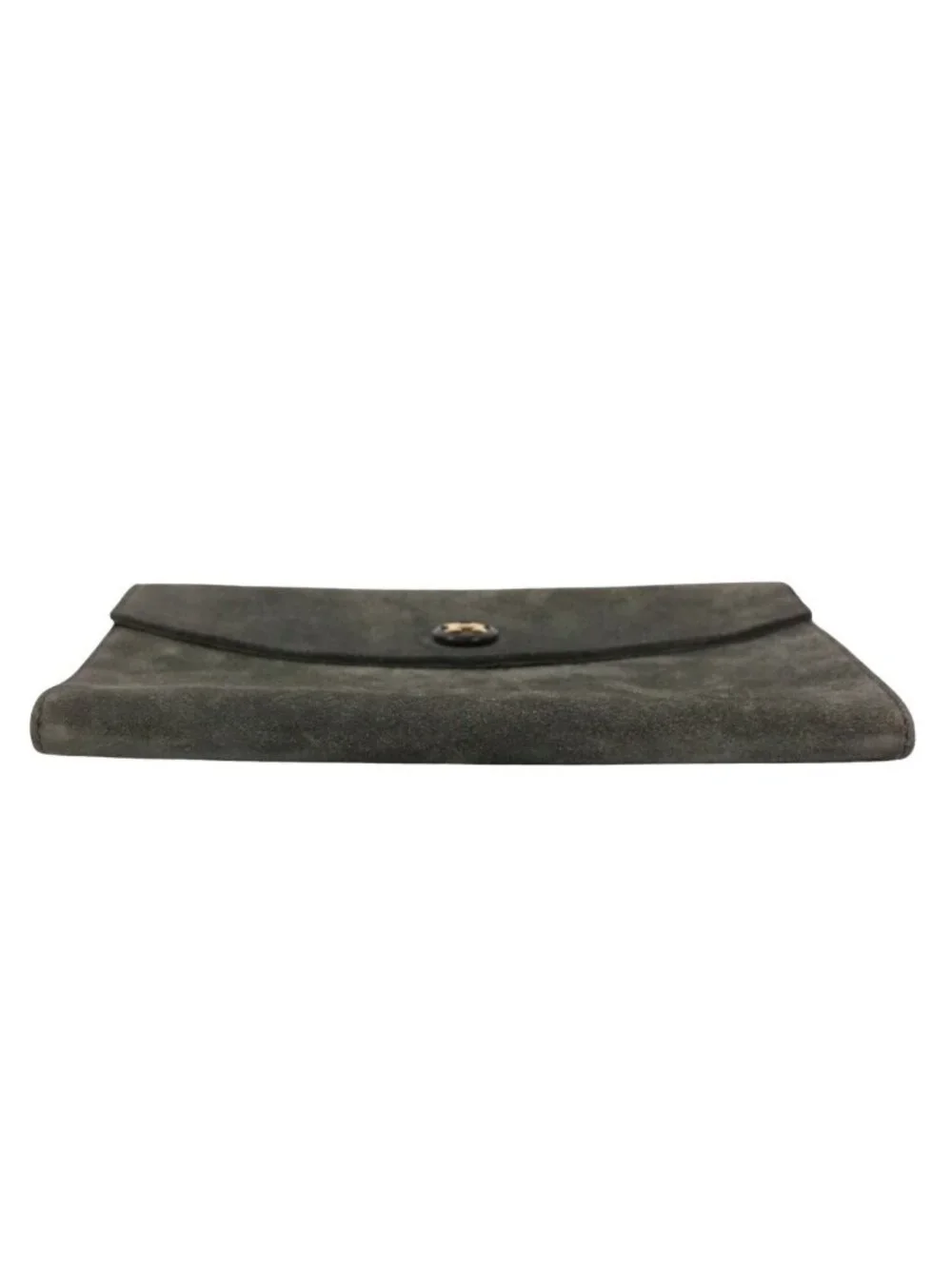 Hermes Pochette Rio Suede Gray Clutch Gold
